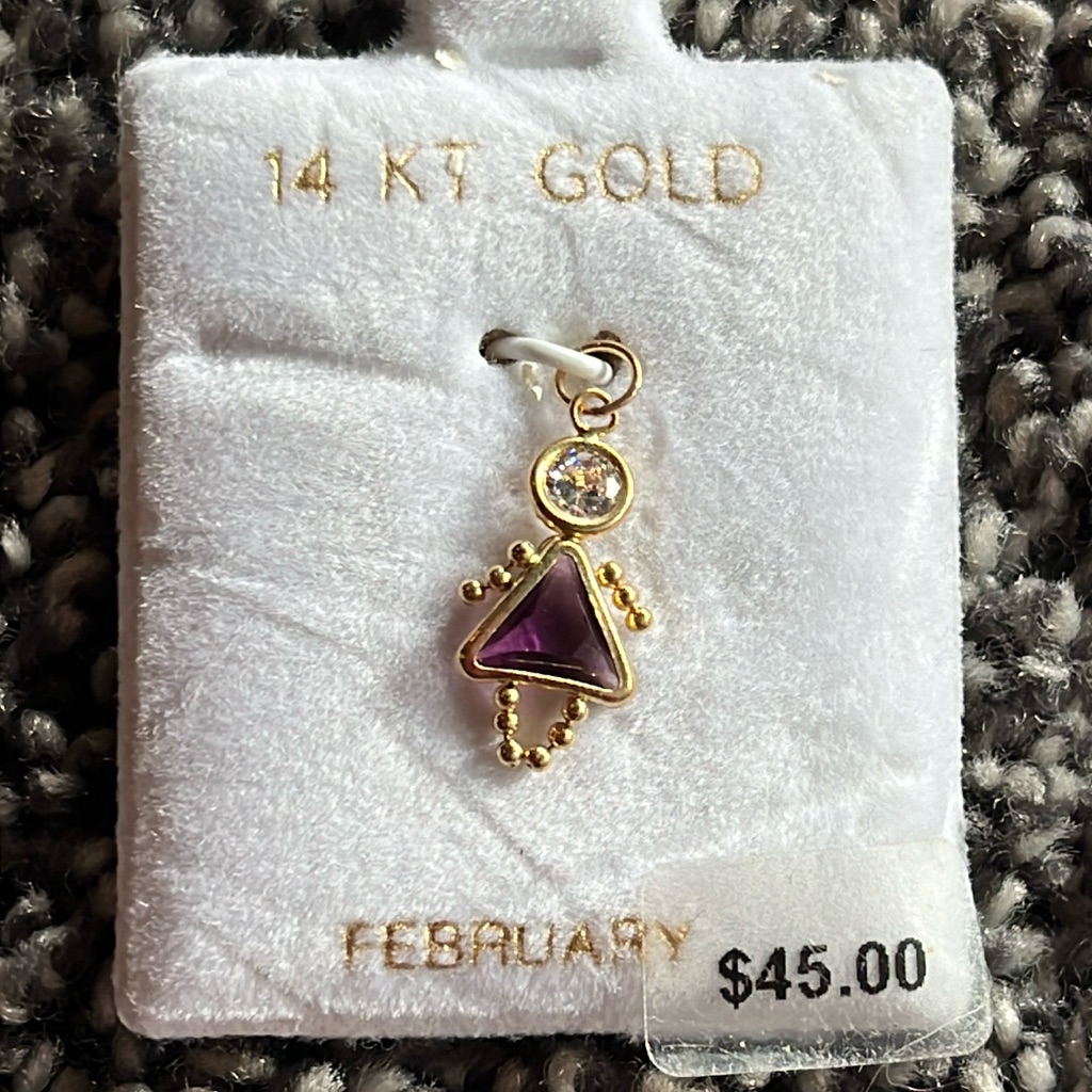 14 Kt Gold Birthstone Charm